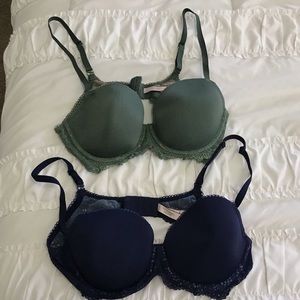 Victoria’s Secret VS Dream Angel 38c Padded Underwire Lace Lightly Lined Blue